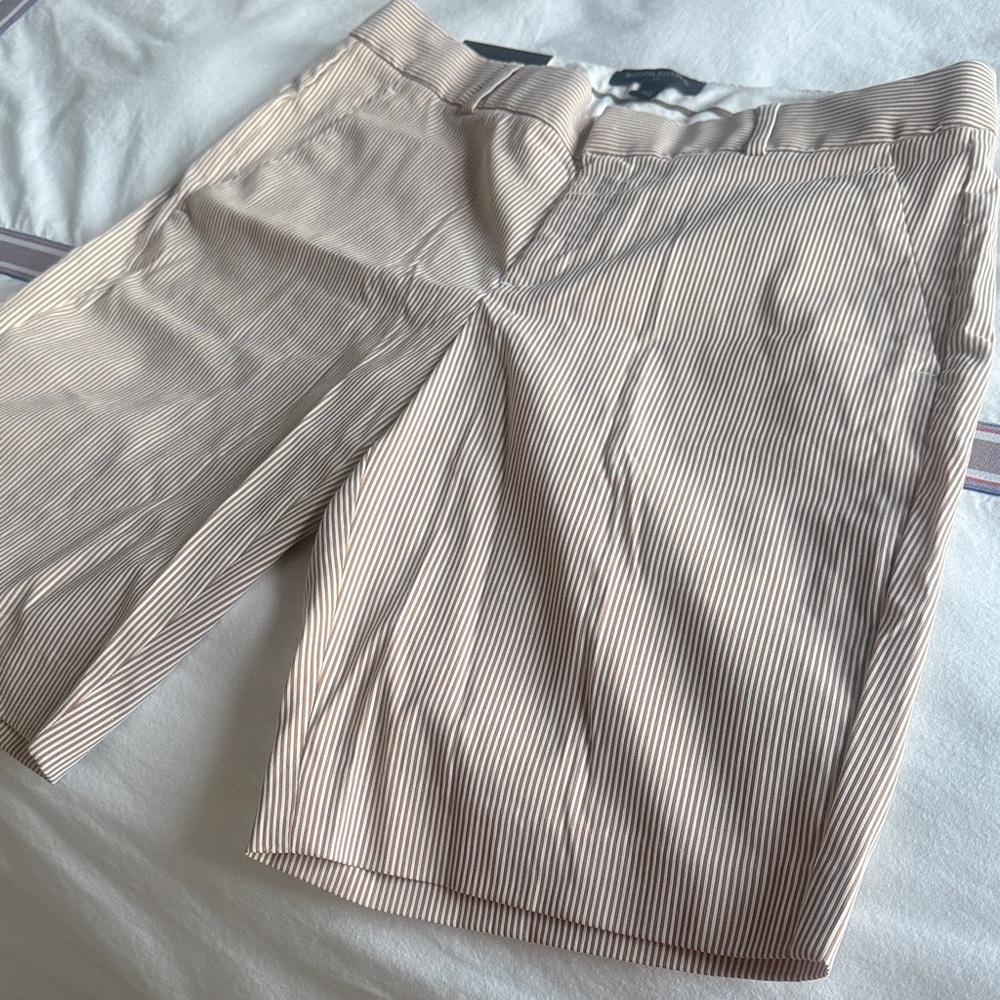 Banana Republic Light Tan Striped Shorts